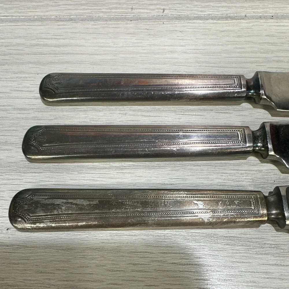 Penco Stainless Flatware (Set Of 3) Knives Vintage Heavyweight